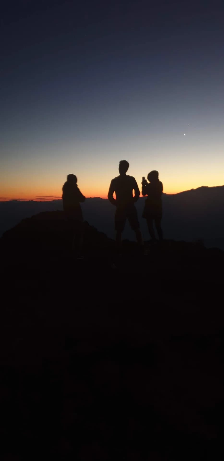 Group of friends on a mountain trail